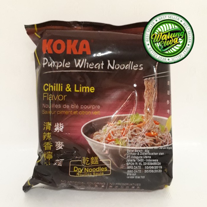 

mie instan koka mie purple wheat noodles chili & lime flavor 60 gram