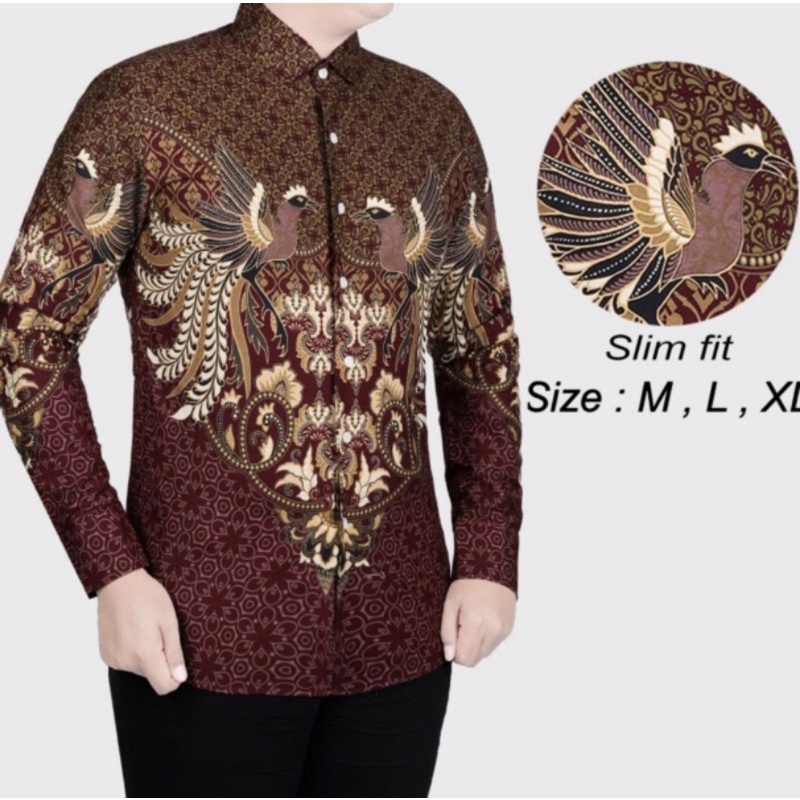 Batik Pria Slimfit Lengan Panjang Katun Premium