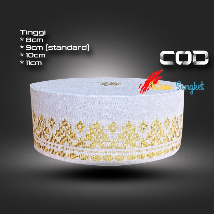 Peci Songket Tenun Dewsa Akad Nikah Putih Elegan Putih darwin Songkok Putih Kopyah Putih