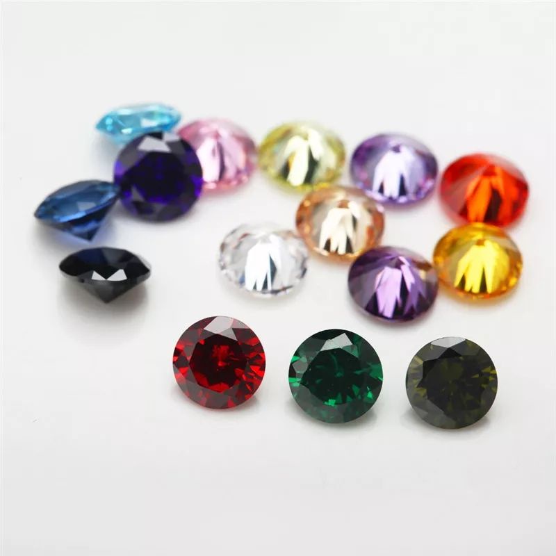 A5 Quality Fancy Color 7 - 7,5 MM Pink Yellow Round Cubic Zirconia A5 Quality