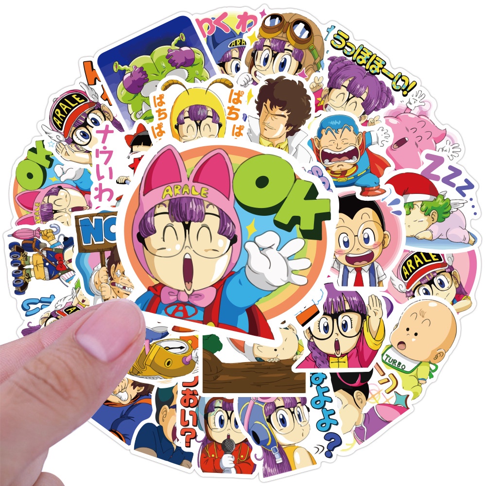 Lucu ARALE stiker kartun Jepang animasi ekspresi Jurnal koper bahan graffiti tangan Buku stiker Xiao