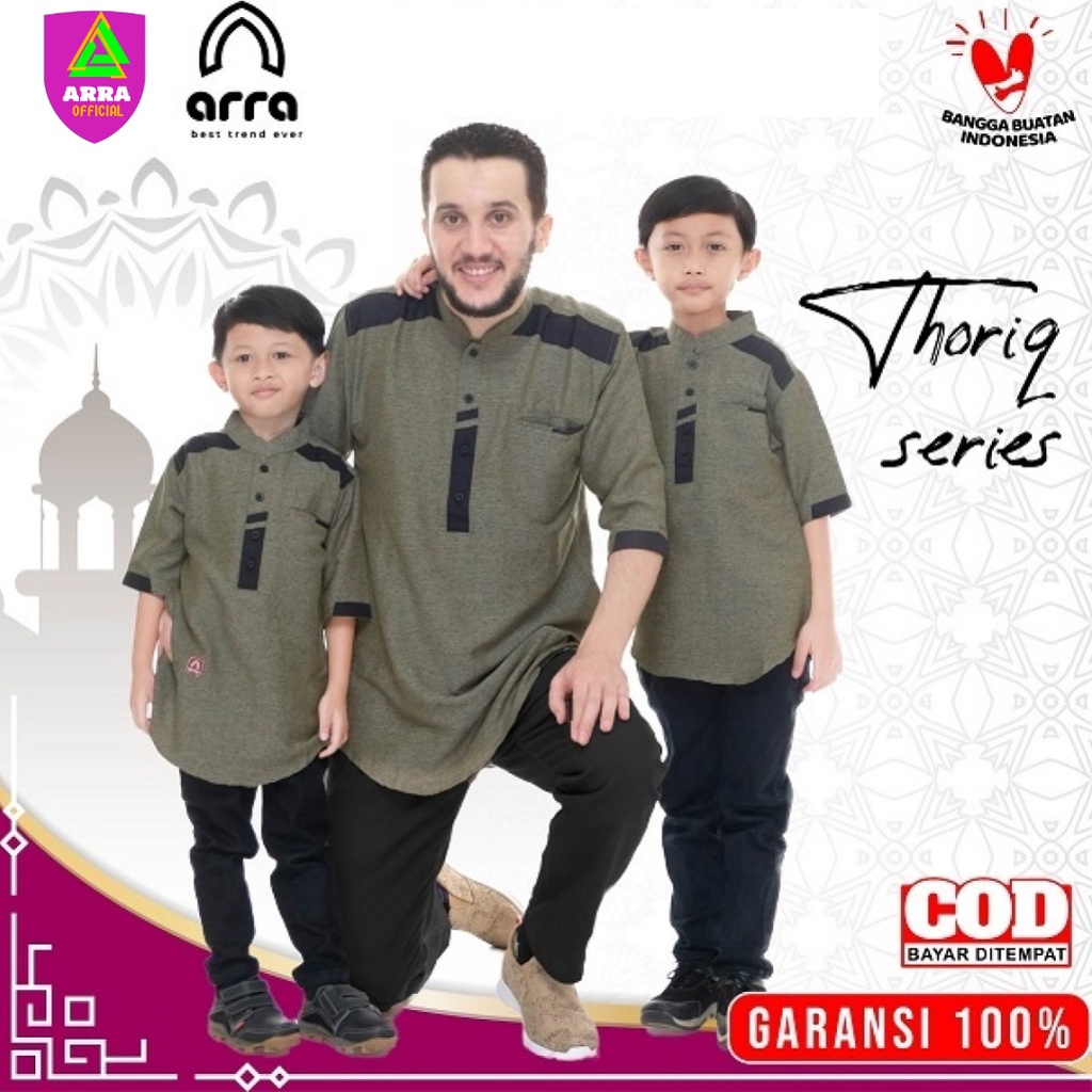 Baju Koko Couple Ayah Dan Anak Lengan Pendek Original Arra Thoriq Baju Koko Kurta Pakistan Baju Koko
