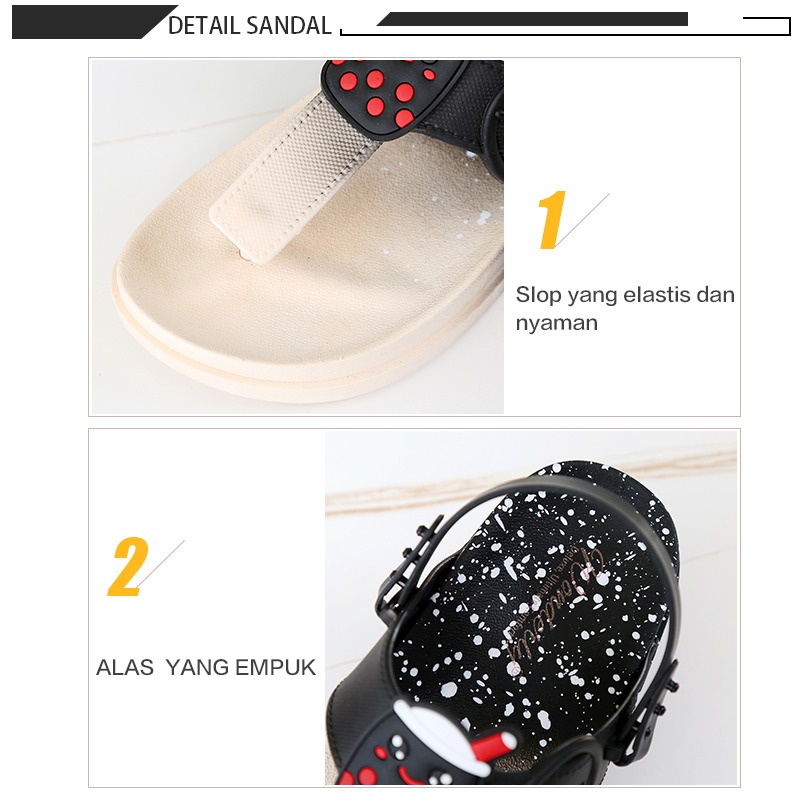 Sandal Anak Tali Jelly Boba | Sendal Anak Karet Tali Wonderly | Sandal Tali Anak Jelly l 2025-3T