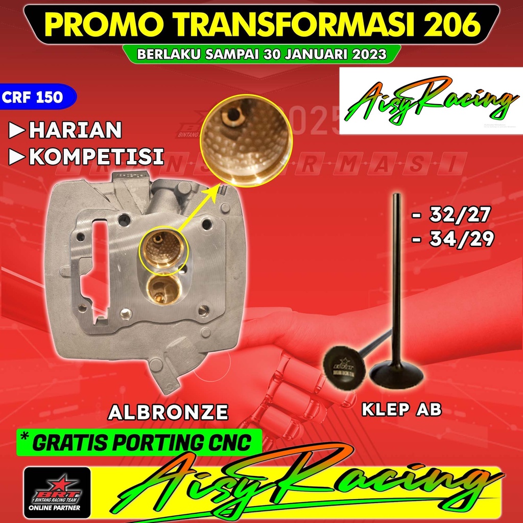 Super Head BRT Cylinder Kop CRF Verza Megapro New PORTING CNC