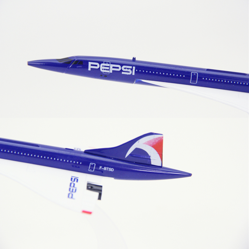 Miniatur Diecast Pesawat Pepsi Concorde Bahan Metal Warna Polos Ukuran 16CM