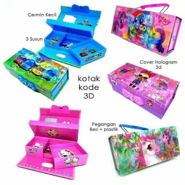 

Kotak Pensil Kode 3 D Cover Hologram/ Tepak Pensil/ Tempat Alat Tulis/ Stationery Set