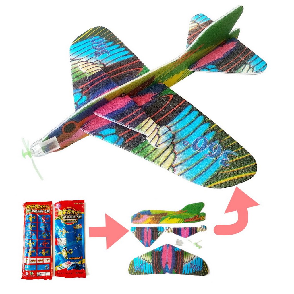 3pcs Pesawat busa gabus besar Flying Glider mainan 3pcs Pesawat busa gabus besar Flying Glider mainan