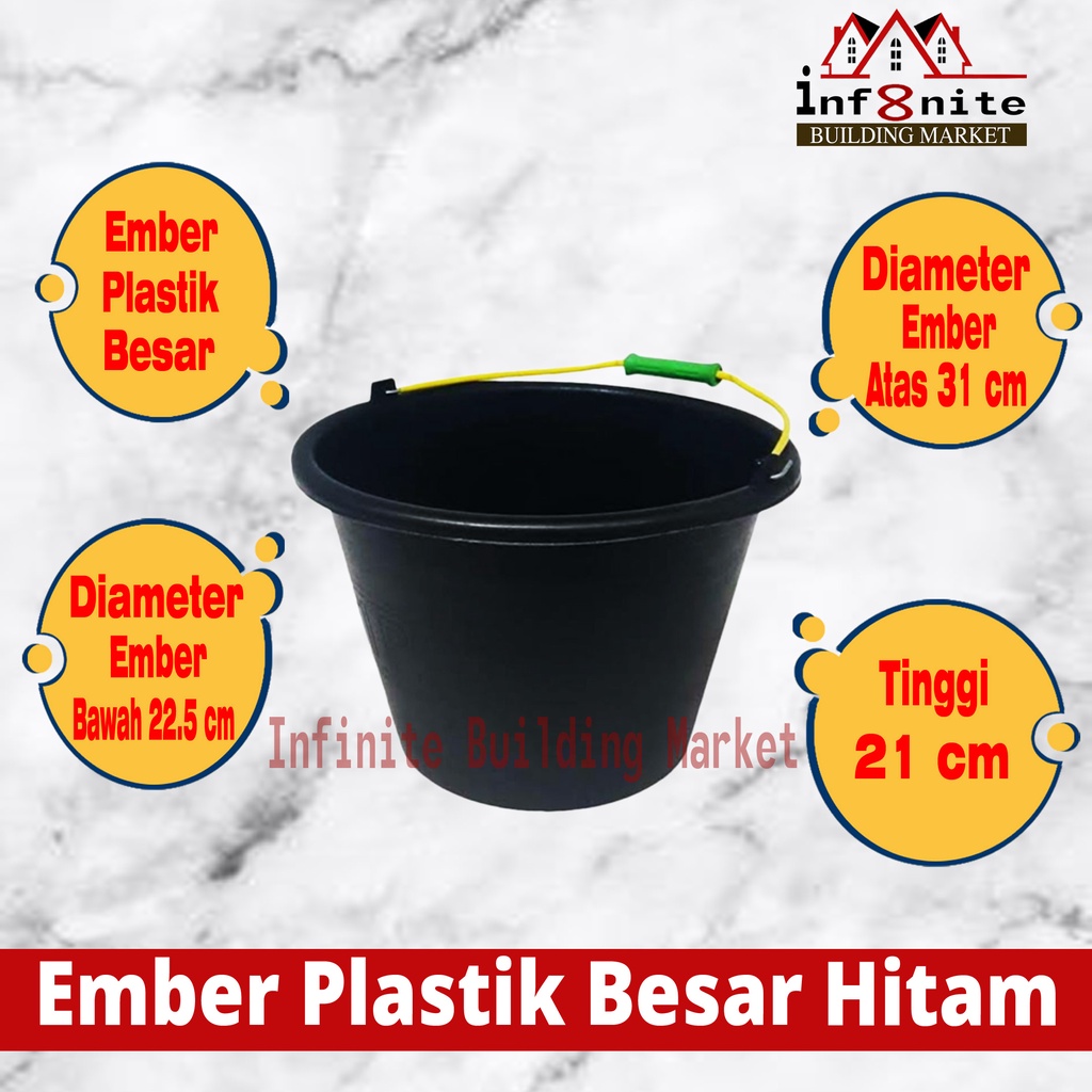 Ember Plastik Besar Hitam Cor Adukan Semen Timba Ember Proyek PVC