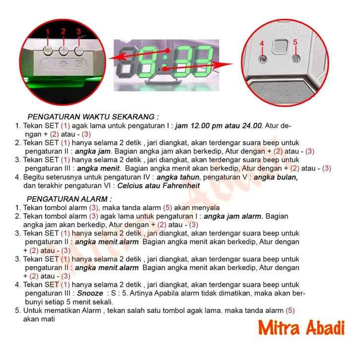 Jam Meja LED Digital / Modern LED Clock Style Tipe DS 6009 Minimalist