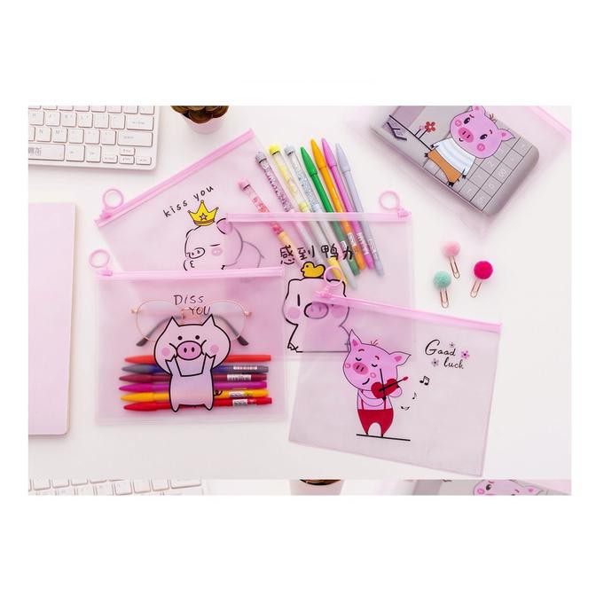 

PF12 Japanese Piggy Cartoon A5 Stationery Pencil Case / Tempat Pensil - Piggy tiga PROMO