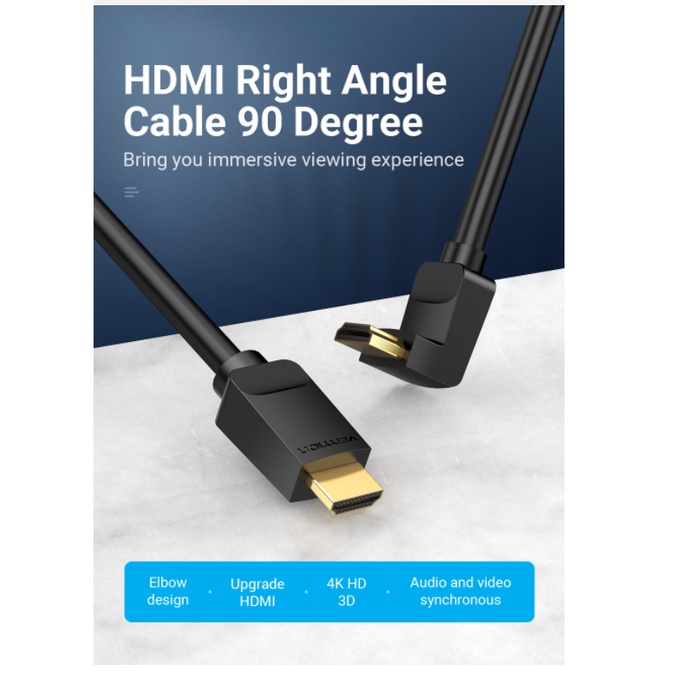 Vention HDMI Cable 90 Degree 4K High-Speed Kabel Male to Male 1m 2m