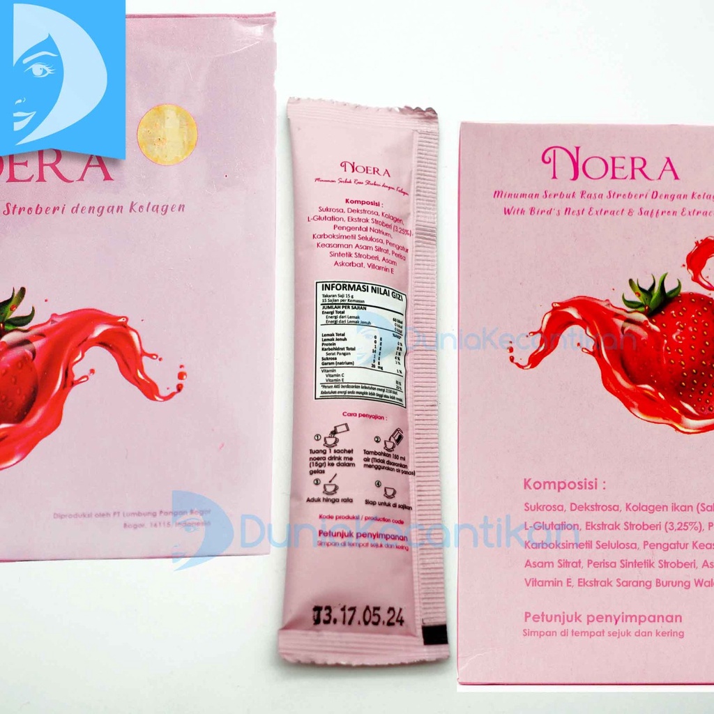 Noera Collagen Drink With Birdnest and Saffron Extract Minuman Serbuk Collagen Pemutih Badan Noera Beauty / Minuman Pemutih Badan Noera