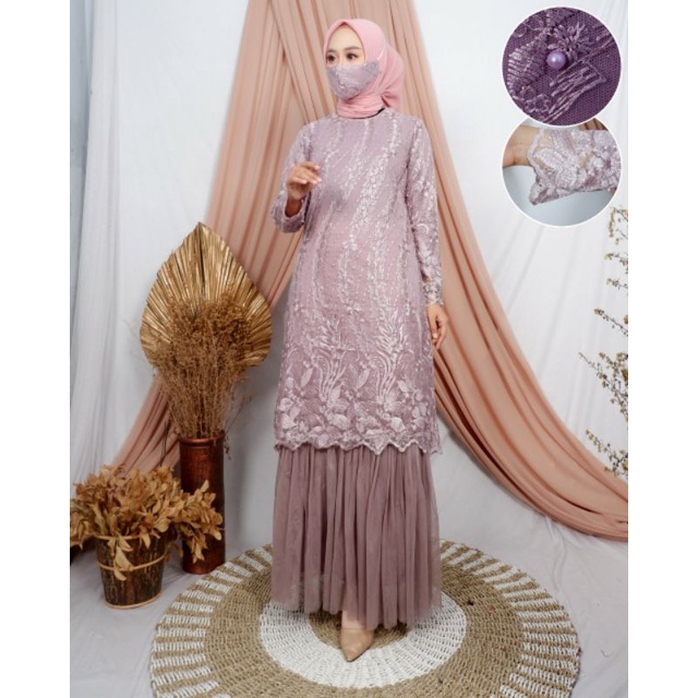 KEBAYA MODERN》KEBAYA TULLE》KEBAYA BORDIR》GAMIS KONDANGAN》GAMIS PESTA TUTU MIKHAYLA ORIGINAL BY JANNA