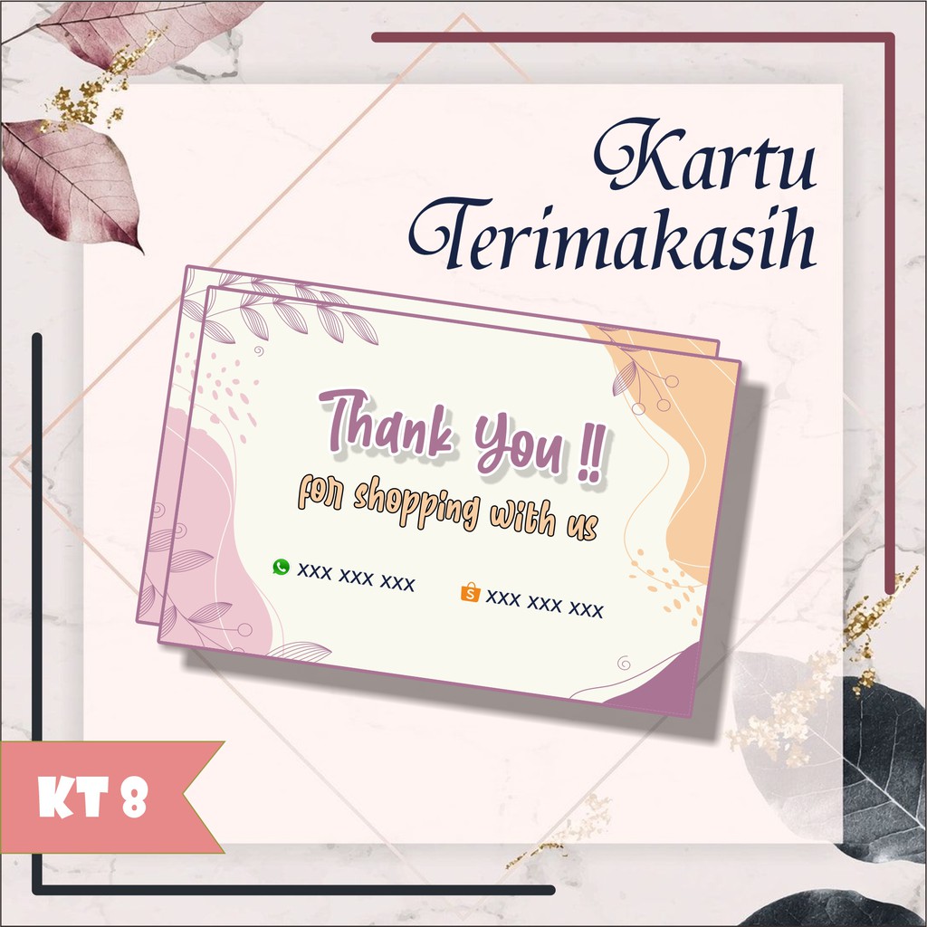 Thank you card custom | kartu ucapan | thanks card | gift card | kartu ucapan thank you for order