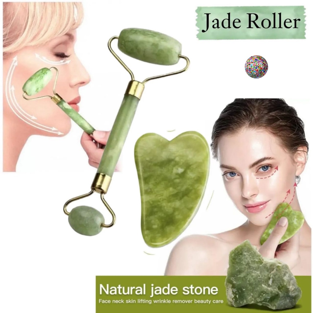 Jual Roller Jade Face Stone Guasha Facial Massage Batu Giol Alat Pijat Wajah Shopee Indonesia