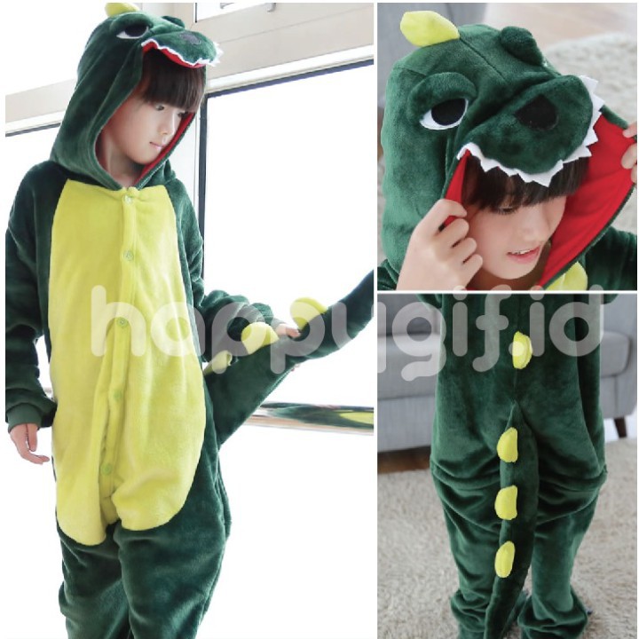 KOSTUM DINOSAURUS ONESIE PIYAMA KIGURUMI BAJU ANAK KID DINO