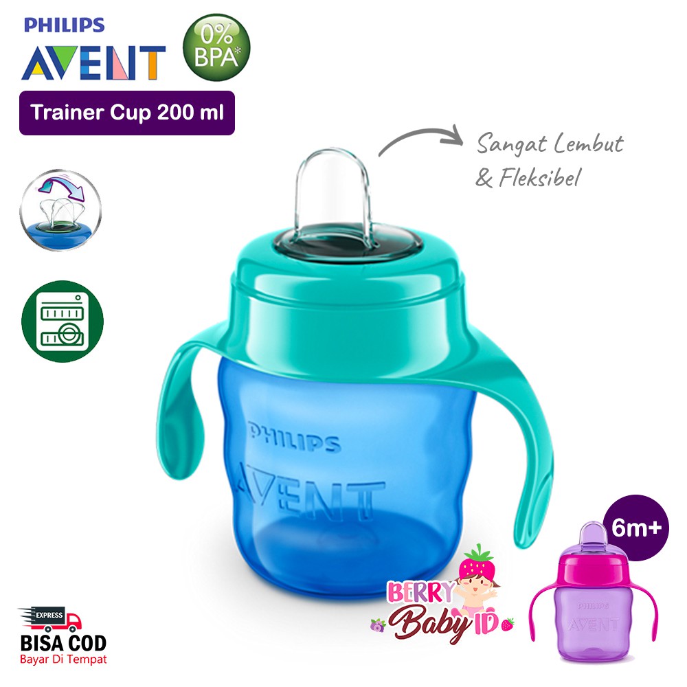 Philips Avent Trainer Cup Soft Spout Botol Susu Bayi 6m+ 200 Ml Berry Mart