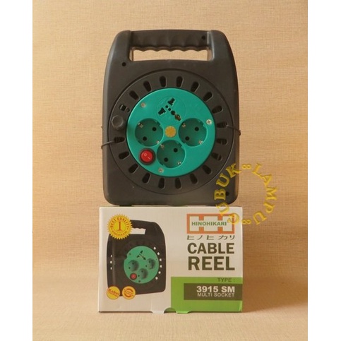 Kabel Roll 15 Meter Hinohikari / Kabel Box 3915SM 15m / Kabel Gulung 3915 LM Multi Socket / Stop Kontak 4 Lubang 15 Meter