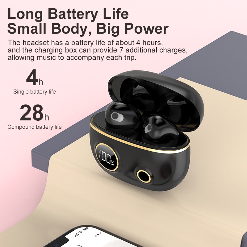 Wireless Bluetooth Headphones, IPX5 TWS Hi-Fi Stereo Earbuds, with Charging Case Bluetooth Earphone