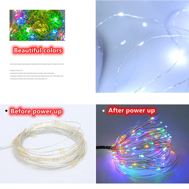 USB Copper Wire String Lights Christmas Day Wedding Decoration LED Copper Wire Lantern