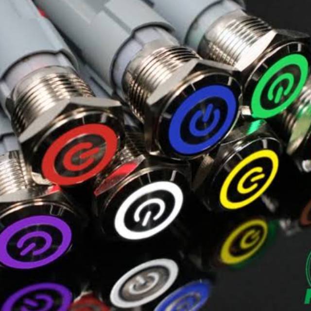 SWITCH ON OFF PUSH BUTTON TOMBOL SAKLAR LAMPU RING LED MOTOR MOBIL