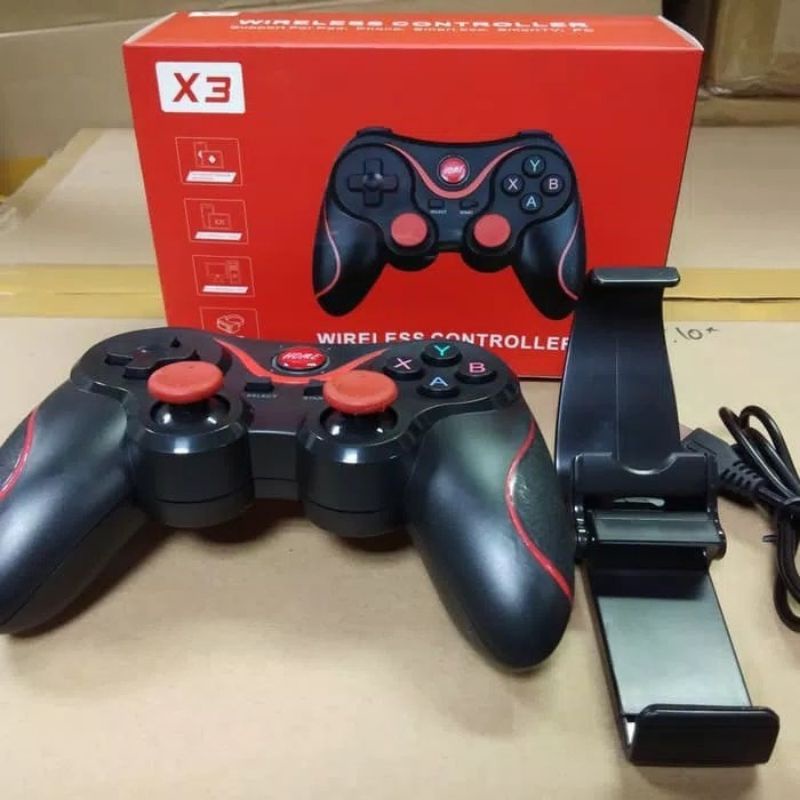 Jual X3 Gamepad Joystick Bluetooth Plus Holder HP - X3 Wireless ...