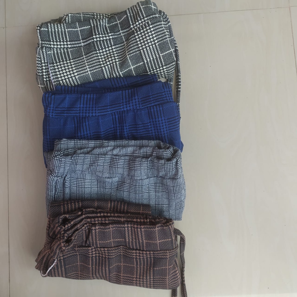 BAGGY PANTS KOTAK/CELANA LUNA MOTIF KOTAK SIZE JUMBO XXXL