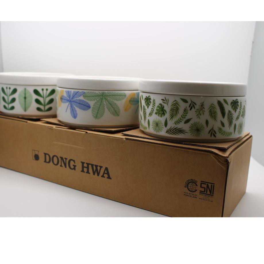 Best Price DongHwa Toples Canister Keramik Flora Pattern 3pcs/Set (450 ml) ,,,,