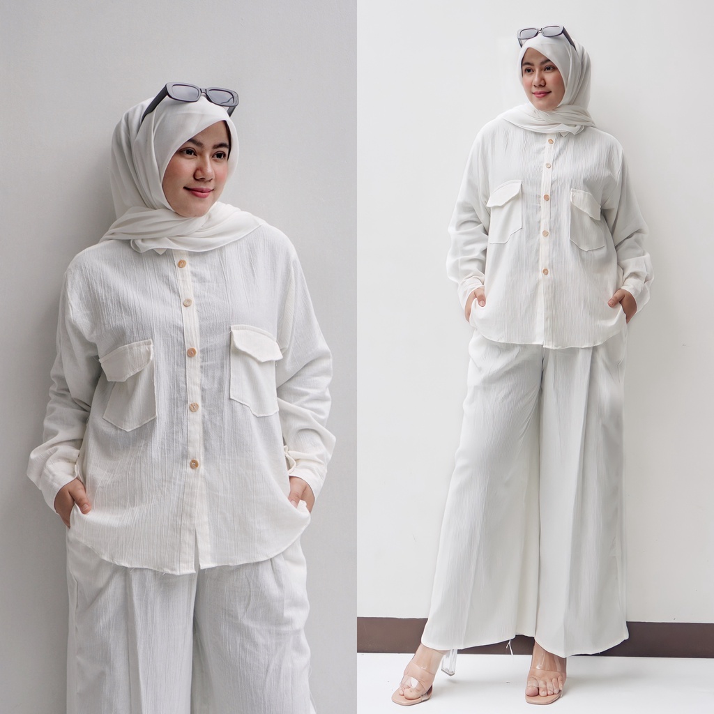 ONE SET LINEN OVERSIZE/ SET LINEN CRINKLE