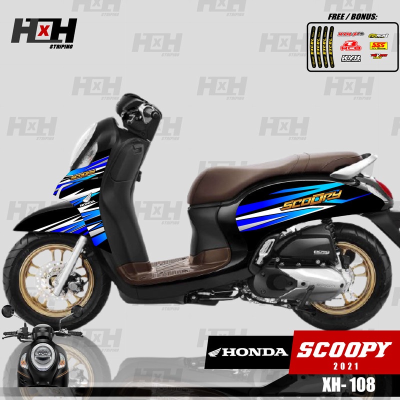 Sticker Striping Stiker Lis Variasi Scoopy New 2021 - Honda All New Scoopy Desain XH 108