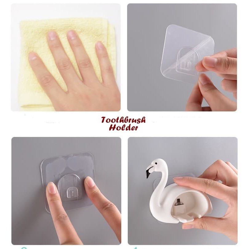 Toothbrush Holder Flamingo Holder Tempat sikat gigi bentuk flamingo