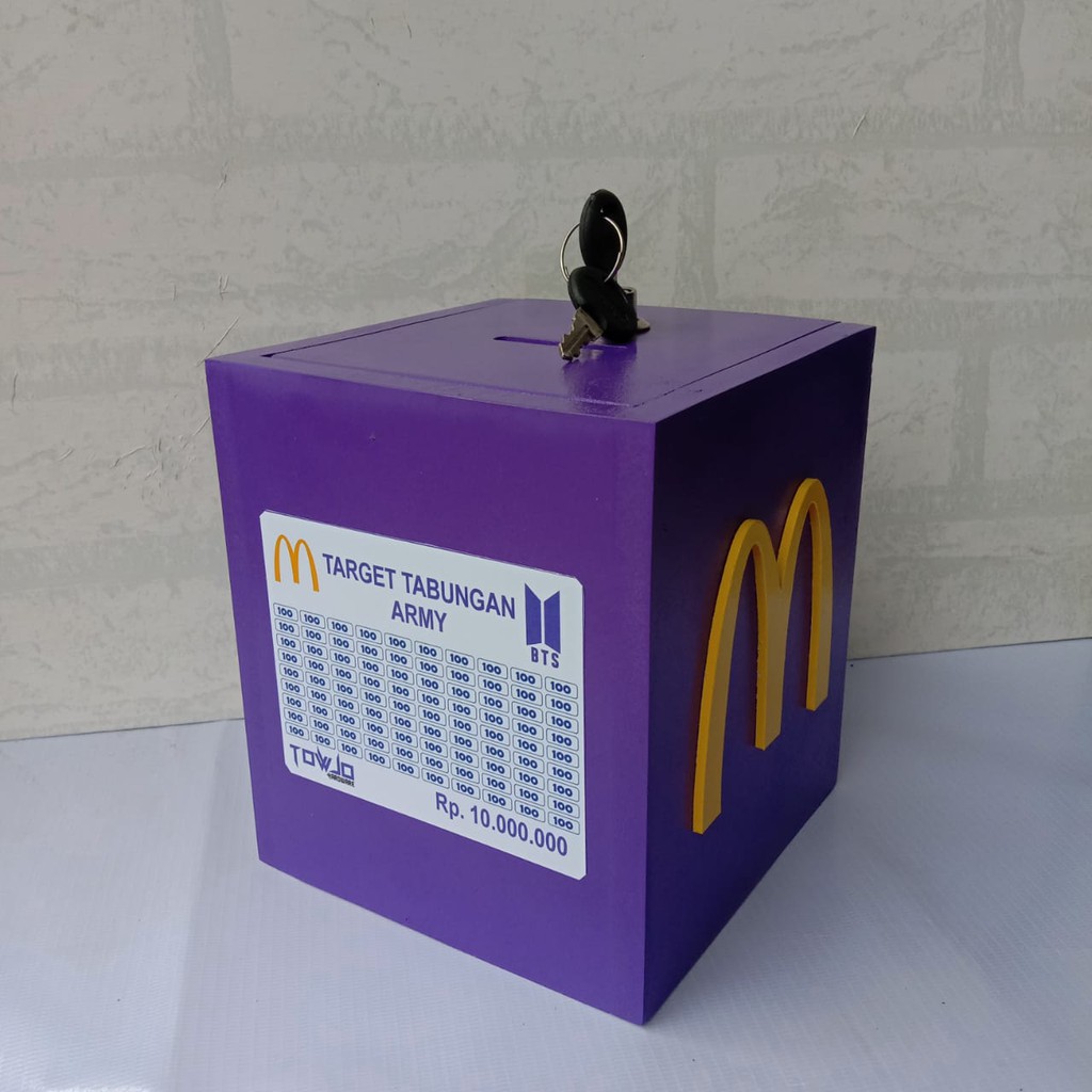 LIMITED EDITION BTS MEAL, Celengan Target, Logo timbul 3D, Celengan Unik, Celengan BTS, Celengan.-1