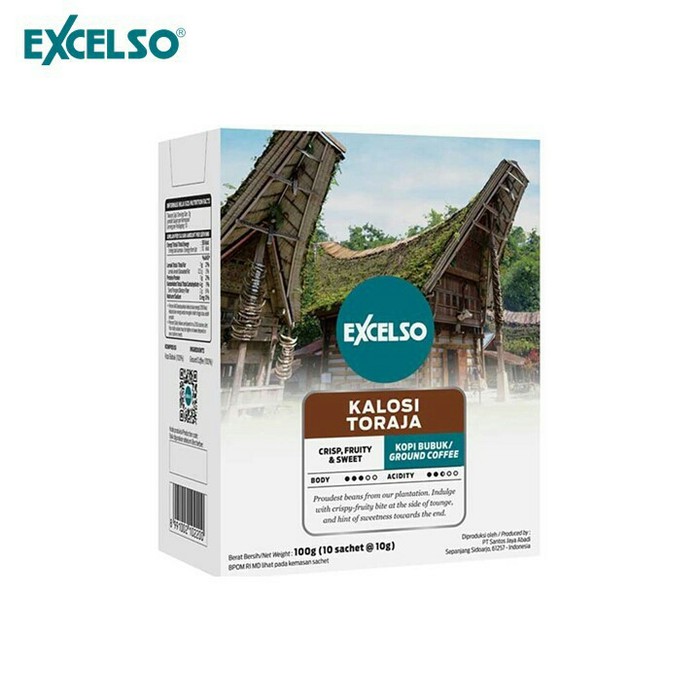 

Coffee Excelso Kalosi Toraja 100gr (10 sachet @10gr) Box