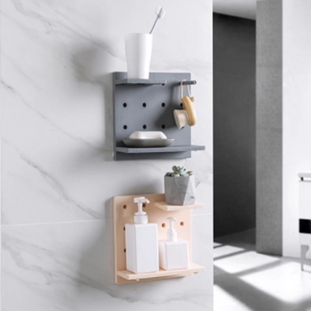 Rak Dinding Pegboard Organizer wall organizer Wall Shelf Tanpa Paku-8
