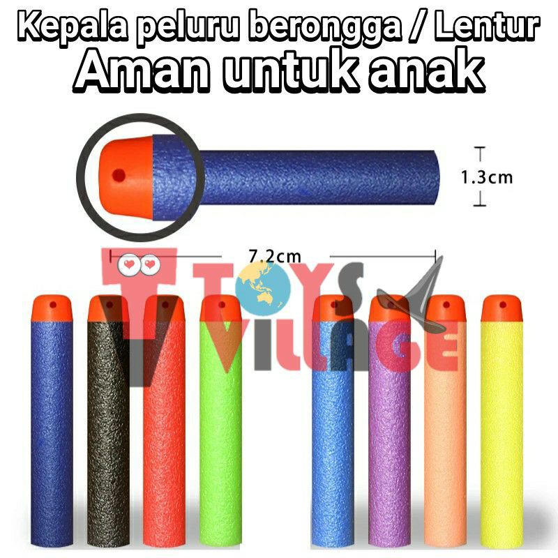 1Pcs/Biji - Peluru Nerf / Nerf Dart Bullet Foam Reffil for Zombie / Modulus N-Strike & Sejenisnya