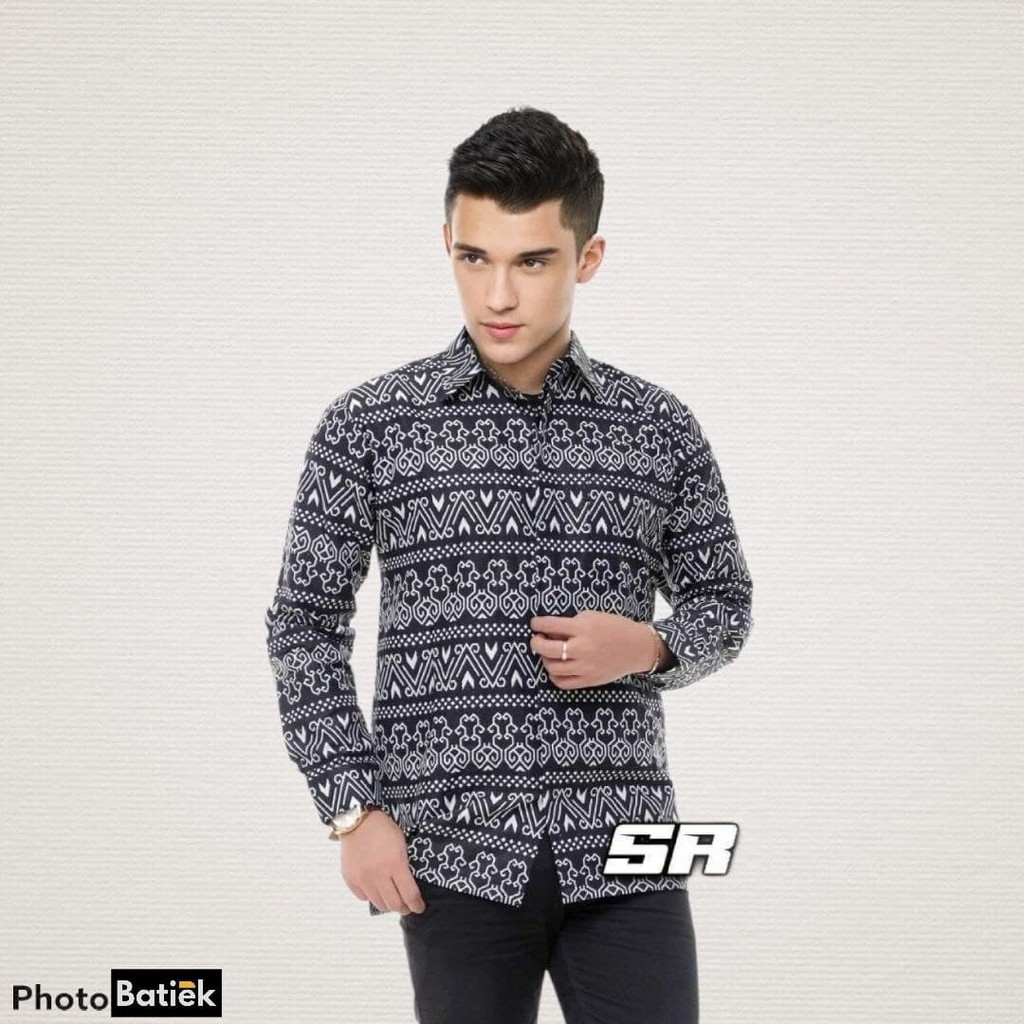 KEMEJA BATIK PRIA LENGAN PANJANG UKURAN REGULER SIZE M L XL [ANS BATIK]