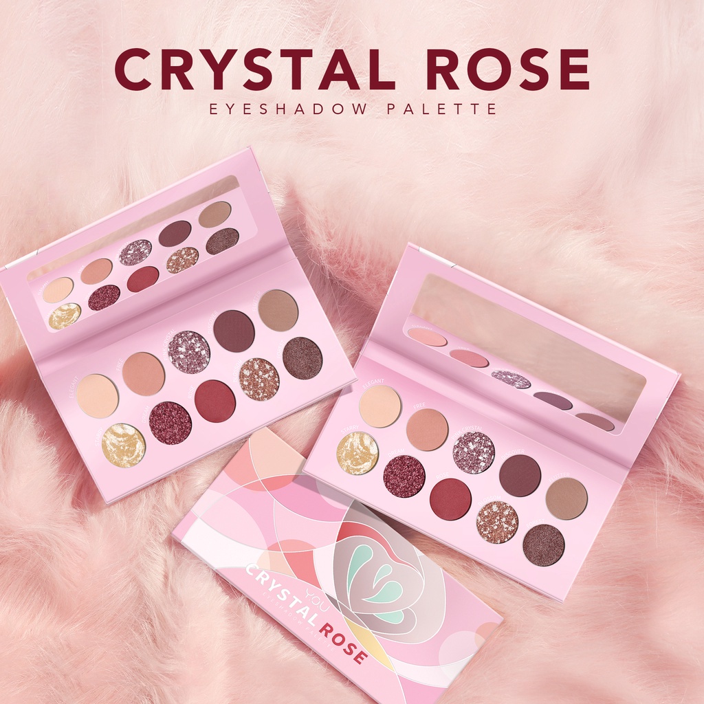 ⭐BAGUS⭐ YOU Crystal Rose Eyeshadow Pallete 10 Color | Palet Eyeshadow Make Up Mata