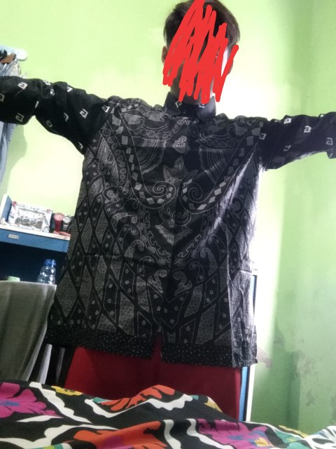 Kemeja Batik Pria Lengan Pjg Size M L Xl Xxl Bswart Batik Hrb026 Kenongo Hem Panjang Padi