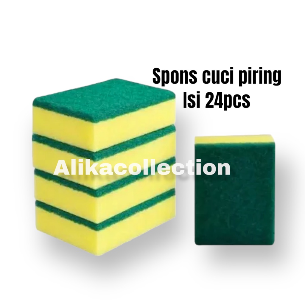 Spons cuci piring spons busa cuci piring isi 24pcs