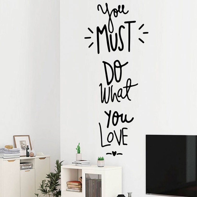 &quot;Do What You Love&quot; English Proverb Wall Stickers for Home Livingroom Bedroom Bathroom Office Decoration