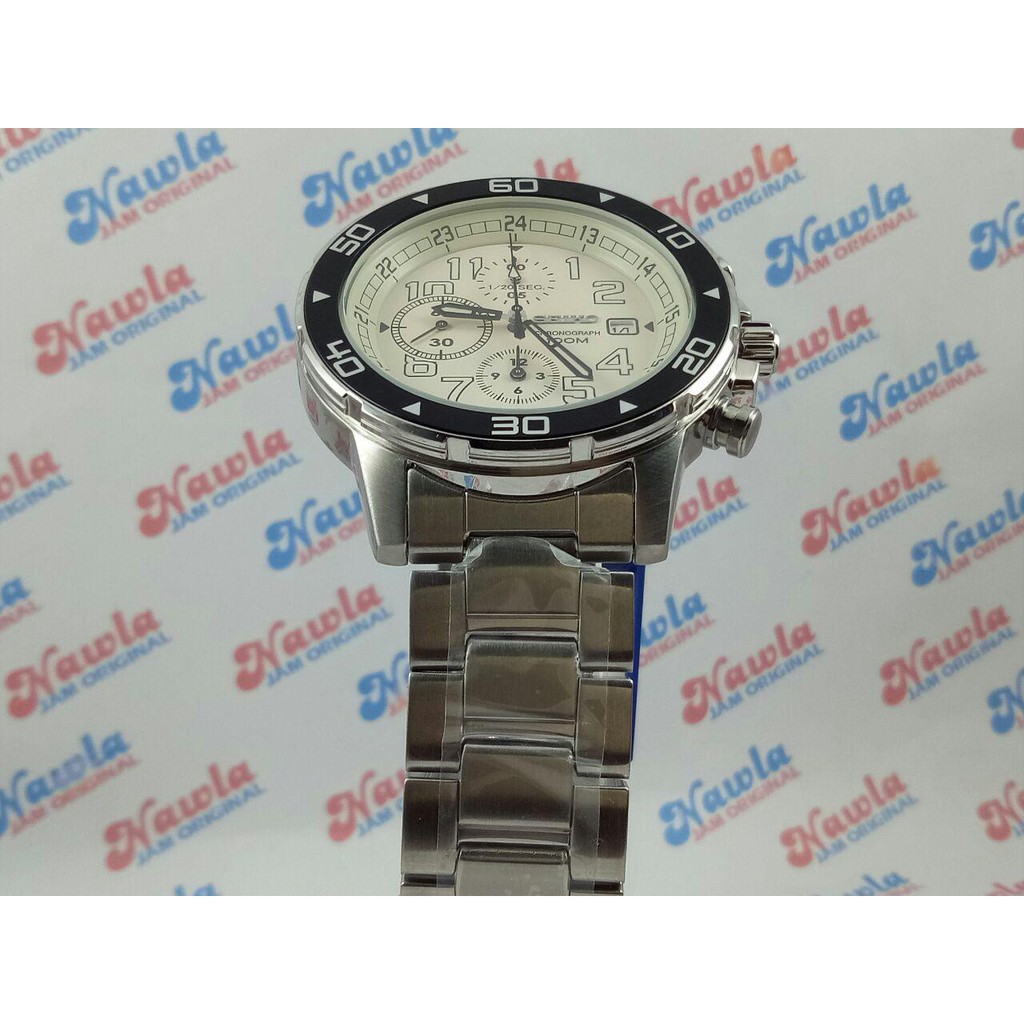 Seiko Quartz SNDA05P1 Beige Alarm Chronograph | Jam Pria SNDA05