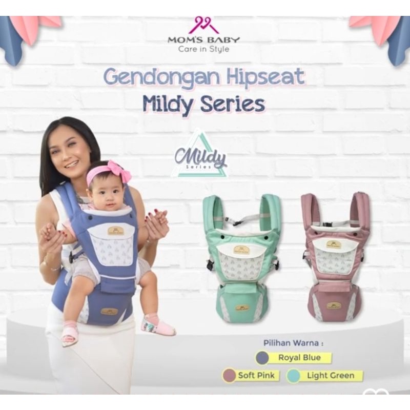 Mom's Baby Gendongan Ransel + Hipseat 7 Posisi Mildy Series (MBG2019)/Gendongan Bayi