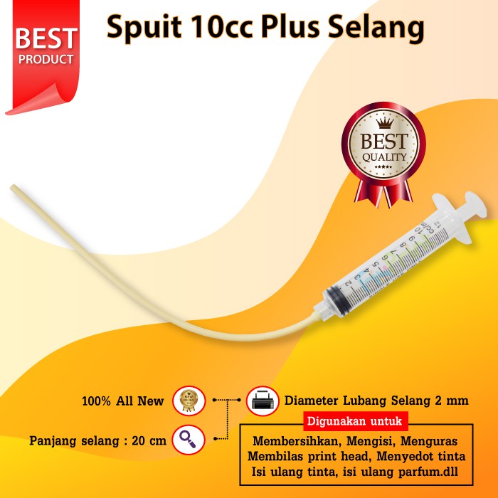 Spuit 10cc Plus Selang / Suntikan Ukuran 10 Ml + Selang