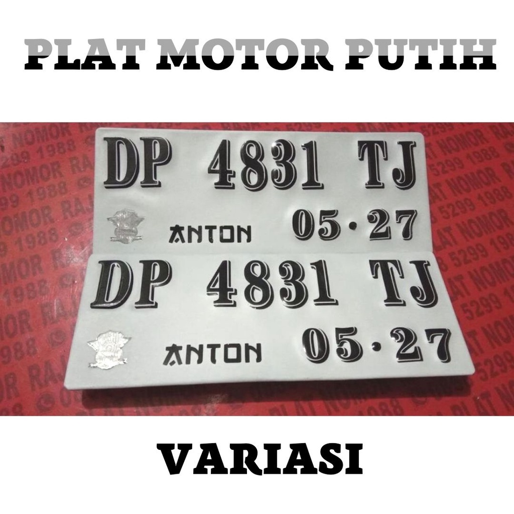 PLAT NOMOR MOTOR MODEL TERBARU PUTIH MODIF MURAH