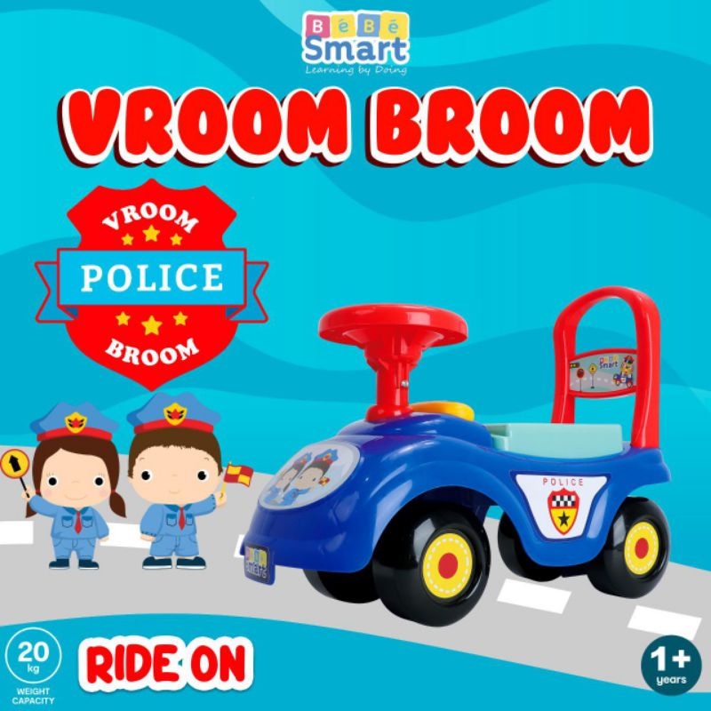 Bebe smart ride on vroom broom new motif / mainan mobil mobilan anak