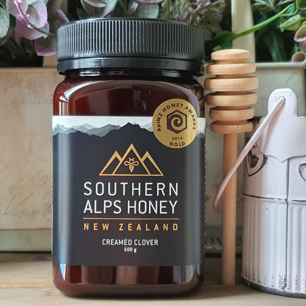 

SOUTHERN ALPS RAW CLOVER HONEY , 500g , MADU CLOVER, MADU NEW ZEALAND, AWARD WINNING CLOVER HONEY