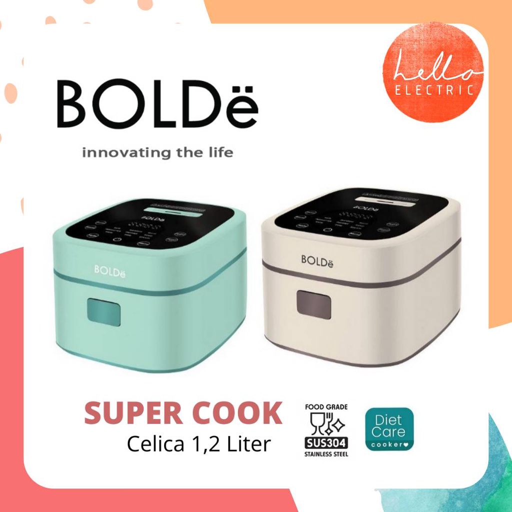 MAGIC COM / RICE COOKER / PENANAK NASI RENDAH GULA BOLDE SUPERCOOK / SUPER COOK CELICIA 1,2 LITER PA