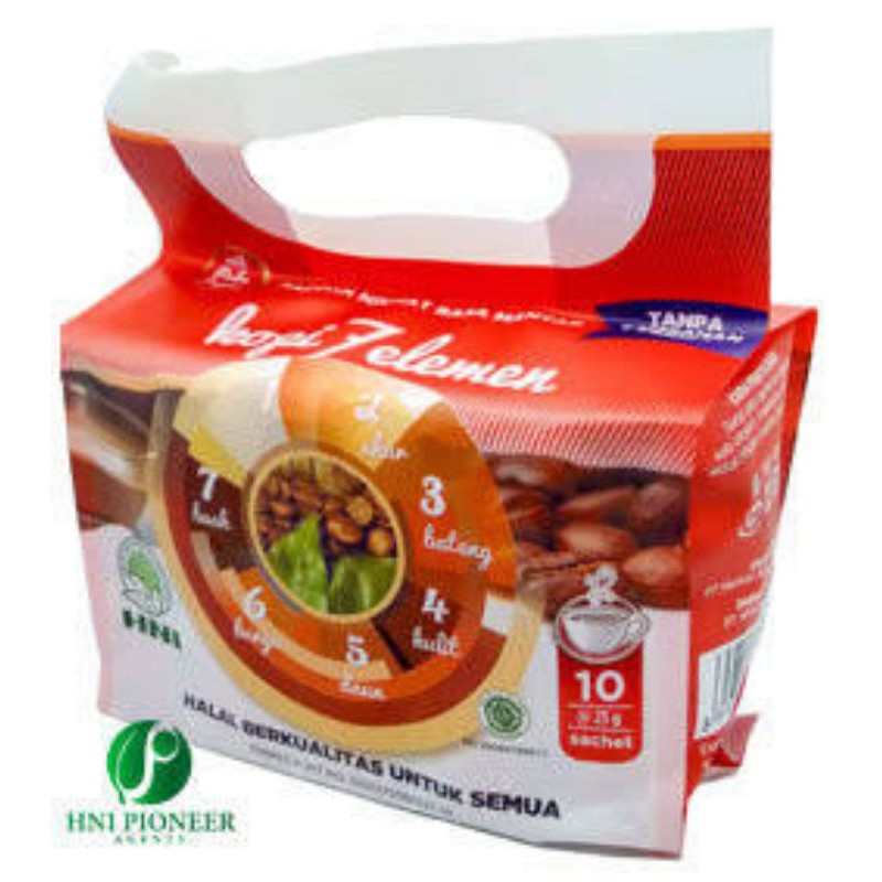 

Minuman Kopi 7 Elemen HNI HPAI - Kopi herbal - Kopi radix & kopi sevel hpai obat lambung 10 sachet