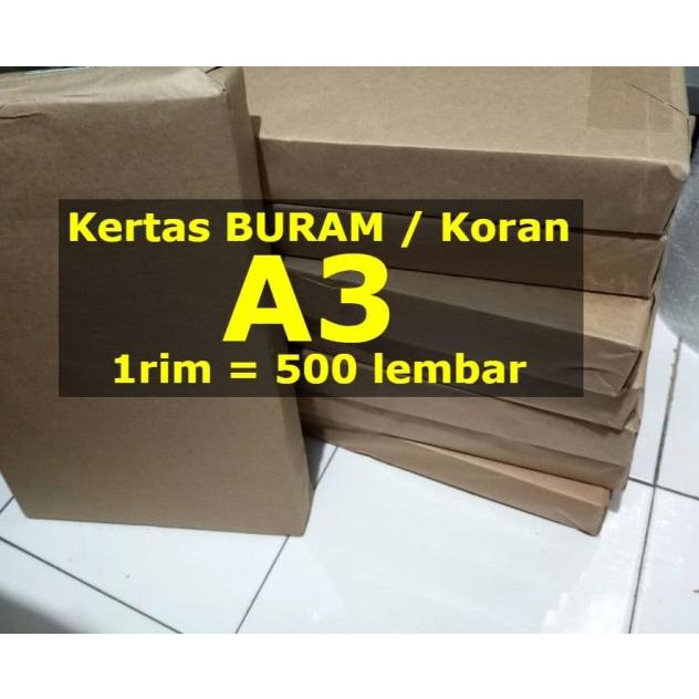 

☪ A3 Kertas Buram Koran A 3 1 rim 500 Lembar Polos ♥