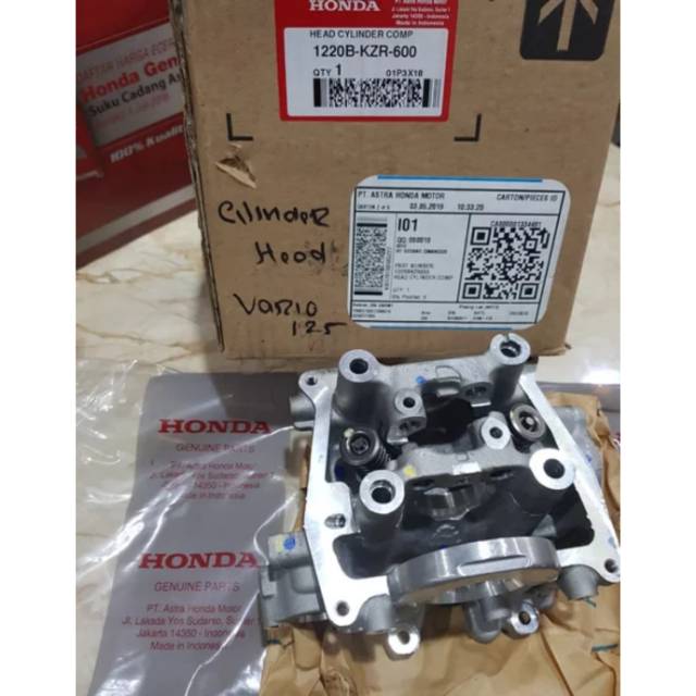 HEAD CYLINDER HEAD COP VARIO 125 FI LAMA OLD 1220B-KZR-600 HEAD ASSY VARIO 125 LED ORI AHM GRACIAZ